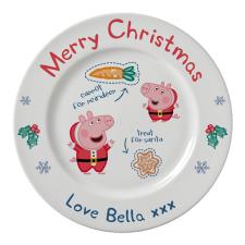 Personalised Peppa Pig Santa Treat Plate & Mug Set